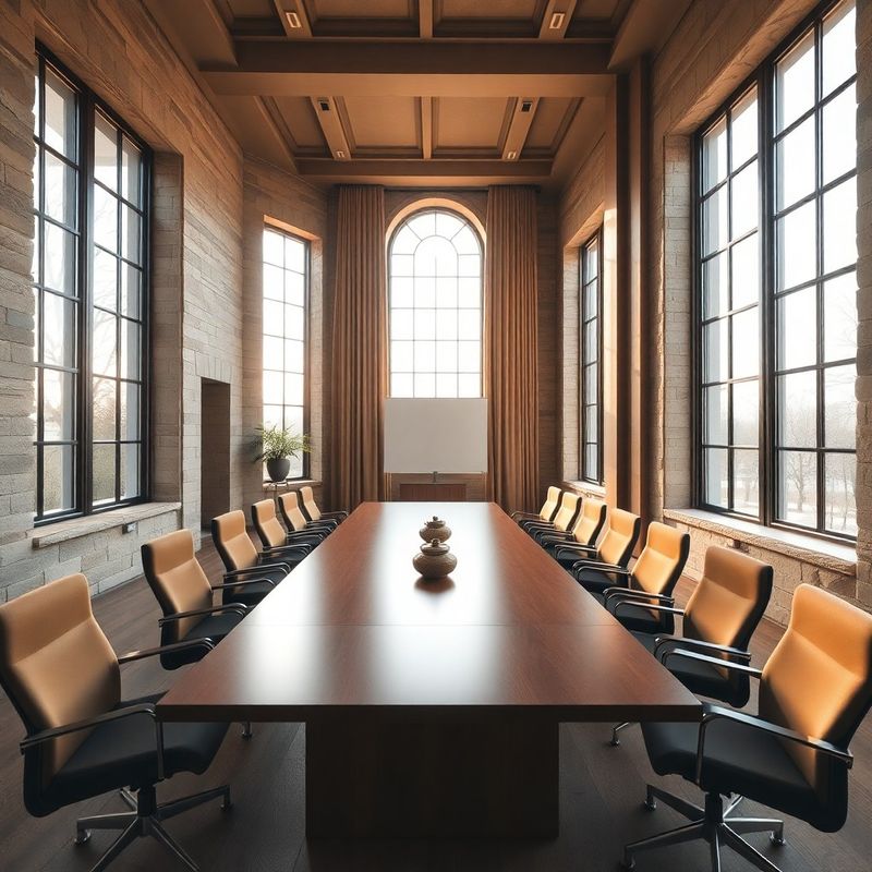 Serene stone-and-mint-toned boardroom in Oradea